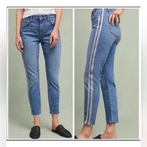Anthropologie Pilcro and the Letterpress Jeans with silver stripes